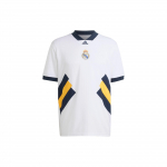 Adidas SS23 Ikoonid Retro Real Madrid Jalgpall Spordis&auml;rk L&uuml;hikeste Varrukatega Meeste Topid Valge HT6456 XXL