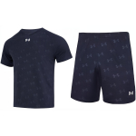 Under Armour logo tr&uuml;kitud hingav kootud l&uuml;hikeste varrukatega T-s&auml;rk Jooksutreeninguks Viiepunkti l&uuml;hikesed p&uuml;ksid Vabaaja spordikomplekt 21500531-409+21500231-409 S