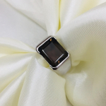 Suitsukvarts pitsats&otilde;rmus, 925 sterlingh&otilde;be, k&auml;sitsi valmistatud smaragdlihviga v&auml;&auml;riskiviga s&otilde;rmus, minimalistlik kihiline ehtekomplekt 12 h&otilde;be