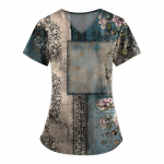 Suures suuruses tr&uuml;kitud Scrub T&ouml;&ouml;vormi topid V-kaelusega naiste l&uuml;hikeste varrukatega l&otilde;busad T-s&auml;rgid Taskutega t&ouml;&ouml;riiete s&auml;rk XXXXL