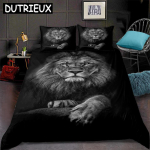 Must L&otilde;vimustriga Tekikott Komplekt 3D Elutruu Loomaprindiga Voodipesu Komplekt Pehme Mikrokiud Tekk 3tk Voodipesu 140x200cm 3pcs gray
