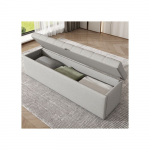 Polsterdatud pink - MUVOE - 141x41.5x47cm - L&otilde;uend - Helehall - Elegantne disain hall