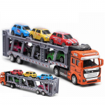 1/50 skaalaga valatud metallist m&auml;nguautode poolveoauto 6 tk miniautodega, sulamist m&auml;nguautode m&auml;ngukomplektid lastele poistele j&otilde;ulus&uuml;nnip&auml;evakingitus 1/50-Size:32.2*9*4.5cm oranž