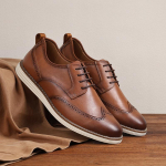 Meeste Vabaaja &Auml;ri Nahast Kingad Meeste Klassikalised Retro Paeladega Brogue Kingad Meeste Kerged Mugavad V&auml;litingimustes S&otilde;itmiseks Lamedad Kingad 39 pruun