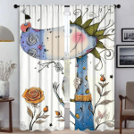 T&uuml;ll magiline maagia Halloweeni kaunistus magamistuppa Elegantsed toa kardinad 2 t&uuml;kki Pimenduskardin Kodu interj&ouml;&ouml;ri kardinad W50xH70cmx2pcs-CL