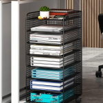 Laua alla paigutatav kontori failihoidik ja kapp dokumentide korrastamiseks Three-layer-Classic Black [Desktop Model]