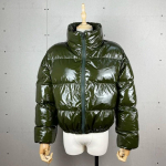 Talvised naiste lukuga pargid Jakid Streetwear T&auml;ispikkade varrukatega Lukuga Vabaaja Puhvjakid Villased Mantlid Kitsad Vabaaja Jakid XL roheline