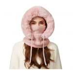 Outdoor Headgear 3 in 1 Hat Scarf Detachable Face Guard Set Adjustable Face Fit Windproof Warm Knit Fleece Cold Weather Hat