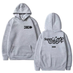 Korea Kpop ILLIT B&auml;ndi Album Super Real Me Kahepoolse Prindiga Huppar Meeste Naiste Trend Y2k Pullover Unisex Vabaaja Puuvillane Dressipluus L white