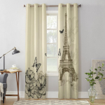 Vintage Eiffeli torn ja roosid aknakardin lastetoale Kodukardinad Elutoa kardinad Magamistoa aknakatted 135W x 60H(cm) x1