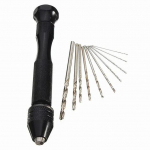 Mini t&ouml;&ouml;riistakomplekt musta k&auml;sitsi keerdpuuriga