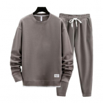 2 tk/komplekt Dressip&uuml;kste komplekt s&uuml;gistalvine &uuml;hev&auml;rviline &uuml;mmargune kaelus lahtine elastne v&ouml;&ouml;koht pingutusn&ouml;&ouml;r pahkluu rihmaga taskud pehme vabaaja sportlik top 3XL kohv