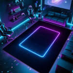 Neoon LED 3D illusioon spiraalne v&otilde;rk-tunneli matt visuaalse m&otilde;juga vaip-vaip m&auml;ngimiseks elutuppa kodu kaunistamiseks magamistoa dekoratsioon vaip 80x120cm blue