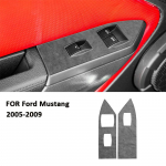For Ford Mustang 2005-2009 Soft haired Fabic car power window lifter control switch panel decorative cover interior sticker Type B