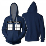 Dr Who politseikabiini cosplay-hoodid 3D-tr&uuml;kiga pikkade varrukatega dressipluusid kapuutsiga vabaaja unisex t&auml;navamood vabaaja pulloverid S