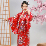 Jaapani Beebi T&uuml;druk Kimono Lapsed Vintage Yukata Lapsed T&uuml;druk Cosplay Kost&uuml;&uuml;m Traditsiooniline Kost&uuml;&uuml;m Naissoost rollim&auml;ng Etendus 100cm