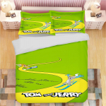 Tom ja Jerry Anime Kodu Magamistuba Mugavus P&otilde;hjamaade pol&uuml;estermaterjal sobib lastele ja t&auml;iskasvanutele 3-osaline komplekt EU Single(135*200cm)3pcs