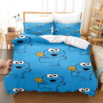 Sesame Street Anime Kodu Magamistuba Tekk P&otilde;hjamaade pol&uuml;estermaterjal sobib lastele ja t&auml;iskasvanutele 3-osaline komplekt AU Single(140*210cm)3pcs