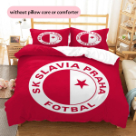 SK Slavia Praha Mustriga Voodipesu Kodu Dekoor S&uuml;nnip&auml;evakingitus (1 * tekikott + 2 * padjap&uuml;&uuml;ri, ilma s&uuml;damikuta) 135x200cm