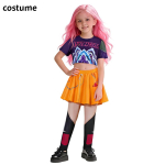 Lapsed T&uuml;drukud Kpop Rumi Zoey Mira Cosplay Kost&uuml;&uuml;m Anime Hunters Cosplay Riided Parukas Komplekt Halloweeni Peo Kost&uuml;&uuml;mid Lastele 120 orange
