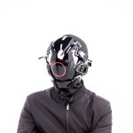 Cyberpunk Halloween Helendav Roboti Mask &ndash; T&auml;isn&auml;oga Cosplay Peakate Comic Coni jaoks black