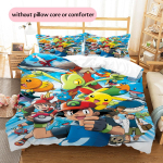 Pok&eacute;moni mustriga voodipesu Kodu kaunistamine S&uuml;nnip&auml;evakingitus (1 * tekikott + 2 * padjap&uuml;&uuml;ri, ilma s&uuml;damikuta) 135x200cm