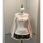 S&uuml;gis Talv Naiste Korea Mood Armas Pullover Magus 2000ndate Kampsun Elegantne &Uuml;le suuruse Kudumid Disainer Esteetiline Stiilne Coquette S black