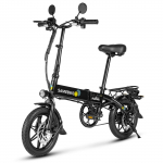 SAMEBIKE YINYU14 Kokkupandav elektrijalgratas t&auml;iskasvanutele 350W mootor 36V7.8AH aku 14-tollised rattad Maastikuelektrijalgratas Kaasaskantav kokkupandav elektrijalgratas t&ouml;&ouml;le s&otilde;itmiseks must
