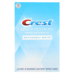 Crest, 3D valged ribad, hammaste valgendamise komplekt, n&auml;htavalt valge, 20 riba