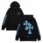 820 CHROME HEARTS 2026 S&uuml;gis ja Talv Uus Suur Suurus Klassikaline Stiil Logo Kapuutsiga Pusero, Sobib paaridele kandmiseks S must