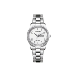 CITIZEN Eco Drive veekindel valgusj&otilde;ul t&ouml;&ouml;tav kvartsliikumisega roostevabast terasest rihmaga k&auml;ekell 30mm EW3261-57A White Dial