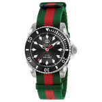 Gucci Dive seeria kell Automaatne mehaaniline liikumine Nailonrihm 40mm Must sihver 300m Veekindel Unisex kellad YA136364 Brand-New Out of Warranty