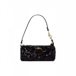 Coach Nolita 20 Logo Litritega Riistvara T&otilde;mblukuga Sulgemine Litrite ja Sileda Nahaga Baguette &Otilde;lakott T&otilde;mblukuga V&auml;ikesed Naiste kotid Kuldne Must CP248-IMBLK Gift Box Set (Basic Set+Yellow Box)