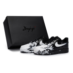 Nike Air Force 1 07 811 Manufacturing, Gothic White Flame, Special Shoe Box Low top Skateboard Shoes Unisex Black White CW2288-001(Team80-S-BOX) 41 black