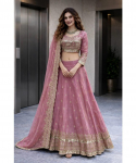 Naiste Bollywoodi Raske Kahetooniline Fandy Siidist Lehenga Choli Peokleit Disainer Pulmakleit M roosa
