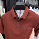 LUXEON 100% puuvillane l&uuml;hikeste varrukatega meeste polos&auml;rk Moodne tikandiga golfis&auml;rk Vabaaja &auml;ris&auml;rk M punane