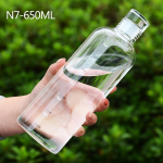 500/650 ml suure mahutavusega klaaspudel ajamarkeri kaanega veejookide jaoks