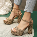 Lilla Klaasist Kristall Paks Platvorm K&otilde;rge Kontsaga Sandaalid S&auml;delevad Kingad Naiste Pahkluu &uuml;mber seotavad K&otilde;rged Kontsad J&auml;meda Kontsaga Suvised Peokingad 35