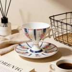 Palace Style High Foot Coffee Cup Creative keraamiline kruus Paar P&auml;rastl&otilde;unatee Latte Coffee Cup joogikomplekt Retro kodune veetass 101-200ml