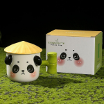 Armas Panda Keraamiline Kruus Kontorisse Kaane ja Tassiga Paarile P&auml;rastl&otilde;unaseks Teeks Kohvitass Moodne Kodu Hommikus&ouml;&ouml;gi Joogikomplekt S&otilde;branna Kingitus 301-400ml