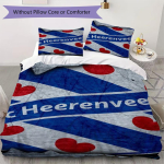 SC Heerenveen Mustriga Voodipesu komplekt Tekikate Padjap&uuml;&uuml;r Kodu Kaunistus S&uuml;nnip&auml;eva Kingitus (1 * tekikott + 2 * padjap&uuml;&uuml;ri ilma s&uuml;damikuta)83 135x200cm white