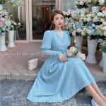 Soliidne elegantne kleit naistele, talvine lapiline pits, pidulik Midi kleit Naistele vabaaja prantsuse stiilis magus Kawaii korea kleit naistele XS sinine
