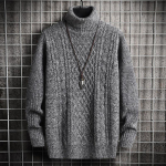S&uuml;gis- ja talvine meeste k&otilde;rge kaelusega kudum Moodne Slim Fit kahe rev&auml;&auml;riga Teemantpullover pikkade varrukatega kampsun M tumehall v&auml;rv