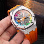 CASIO Kohandatud kell modifitseeritud seeria Farm Oak GM-2100MF-5A modifitseeritud-l&otilde;busa nooruse ja eluj&otilde;u kokkup&otilde;rge Kvarts Silikoon GM-2100MF-5A beež