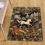 Maagiline Metsa M&uuml;&uuml;tiliste Olendite Vaip &ndash; Lilleline Loomaprindi Vaip Elutuppa Magamistuppa Kodu Dekooriks 160x200cm black