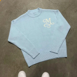 FlowStreet Meeste Uus Mood High Street Vabaaja Streetwear Y2K Retro Pikkade Varrukatega Kampsun Signatuurne M-i Logoga Kootud Top M sinine