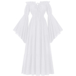 Kleit Strapless Keskaegne Kleit Retro Kleit Maxi Pikk Kleit Palee Stiilis Naiste Kleit &Uuml;he &otilde;laga Laieneva Varrukaga V&ouml;&ouml;ga Kleit XXL valge