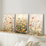 3 tk/komplekt Lillekunst &Otilde;limaal L&otilde;uend Puidust Raamiga Seinakunst Kodu Ruumi Kaunistused (as the picture,30x40cmx3pcs) beige