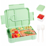 Jagatud Bento karp Suure mahutavusega Mikrolaineahjus kasutatav L&otilde;unakarp Kahvli ja lusikaga Lekkekindel Toidukonteiner Tagasi kooli, Matkamiseks, K&ouml;&ouml;ki 7grid&1330ml&1