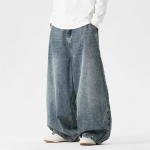 Kevadised meeste t&auml;navariietuses teksariided meestele Harajuku pestud kottis teksad meestele Y2K mood punk vabaaja k&otilde;rge v&ouml;&ouml;kohaga laiad s&auml;&auml;rega p&uuml;ksid M
